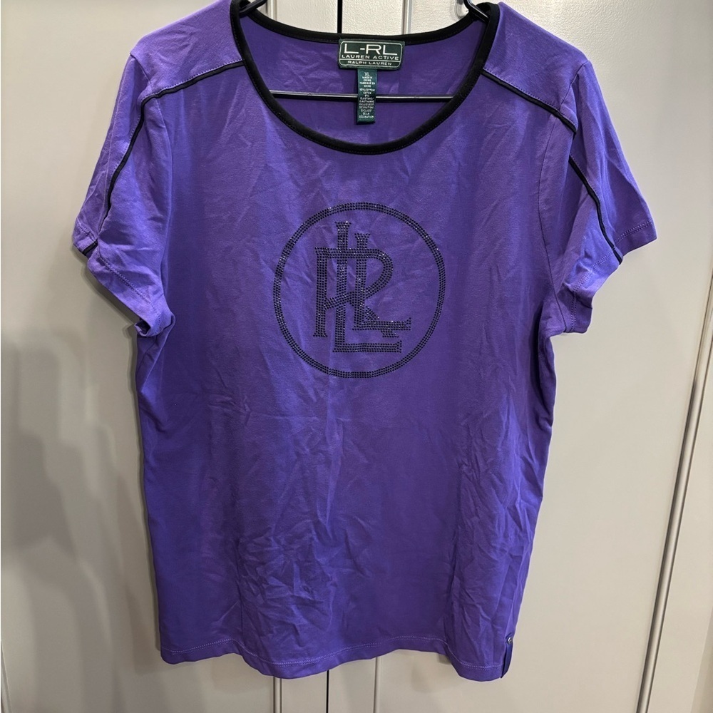 Lauren Ralph Lauren Purple bling Women's Top XL Vintage
